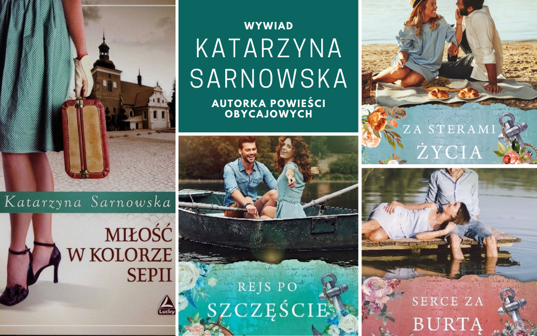 kolaż okładek książek Katarzyny Sarnowskiej