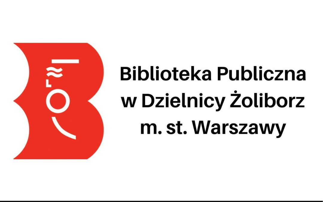 logo biblioteki wraz z napisem Biblioteka Publiczna w Dzielnicy Żoliborz m. st. warszawy