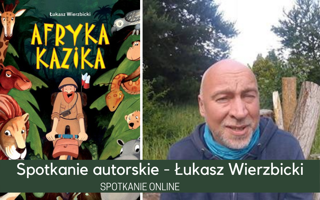 plakat informujący o spotkaniu autorskim z Łukaszem wierzbickim