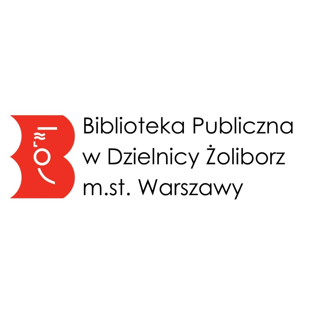 logo biblioteki wraz z napisem Biblioteka Publiczna w Dzielnicy Żoliborz m. st. warszawy