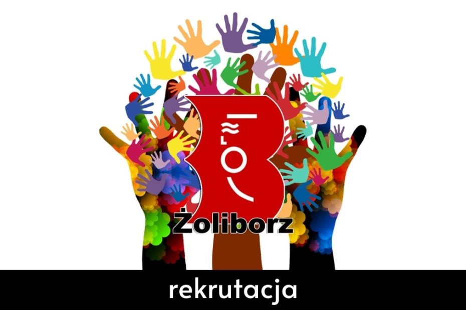 grafika informująca o rekrutacji na wolontariat w Bibliotece Piublicznej dz. Żoliborz m. st. Warszawy