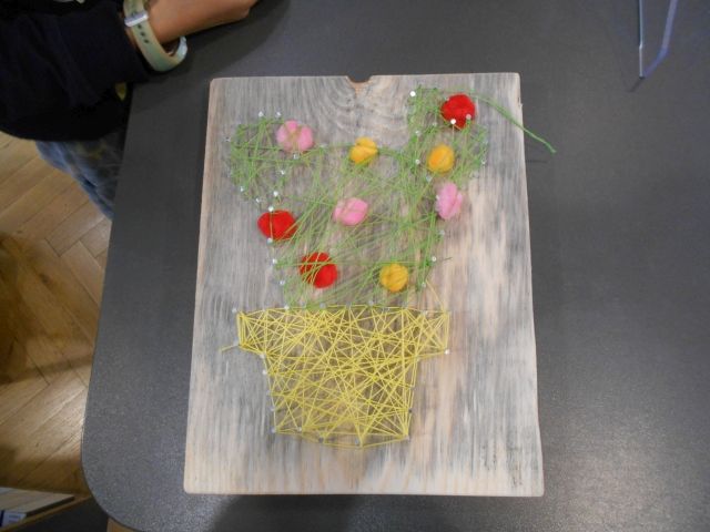 Praca wykonana podczas warsztatów String Art