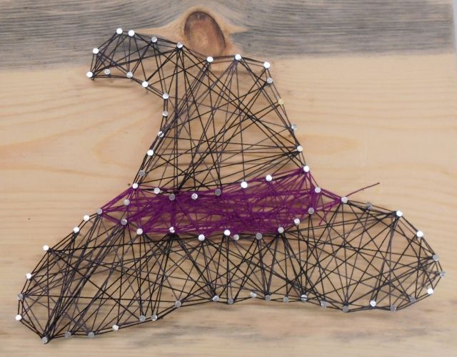 Praca wykonana podczas warsztatów String Art