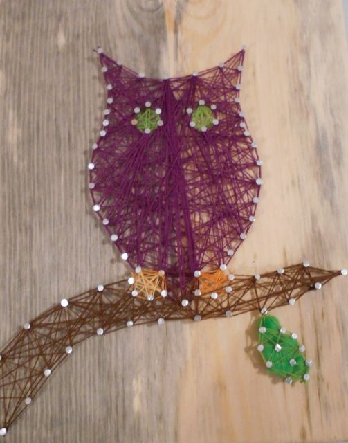Praca wykonana podczas warsztatów String Art