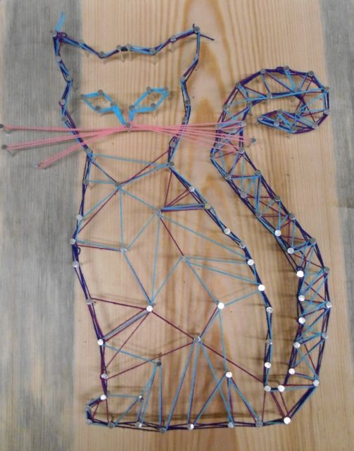 Praca wykonana podczas warsztatów String Art