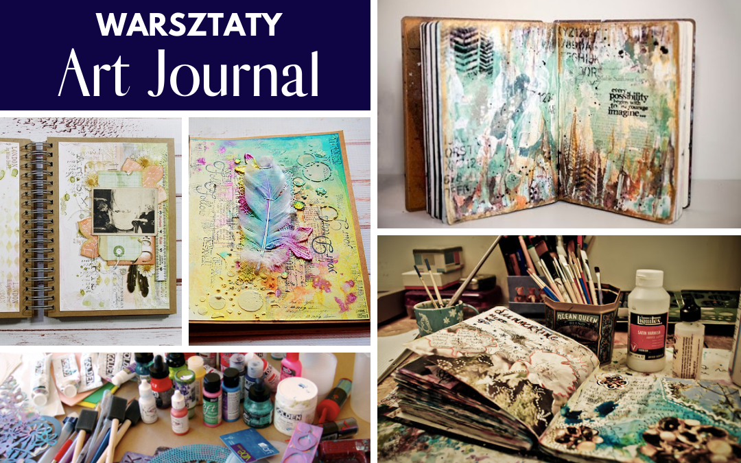 kolaż przedstawiający gotowe art journalne