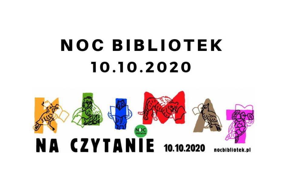 plakat informujący o akcji Noc Bibliotek 2020