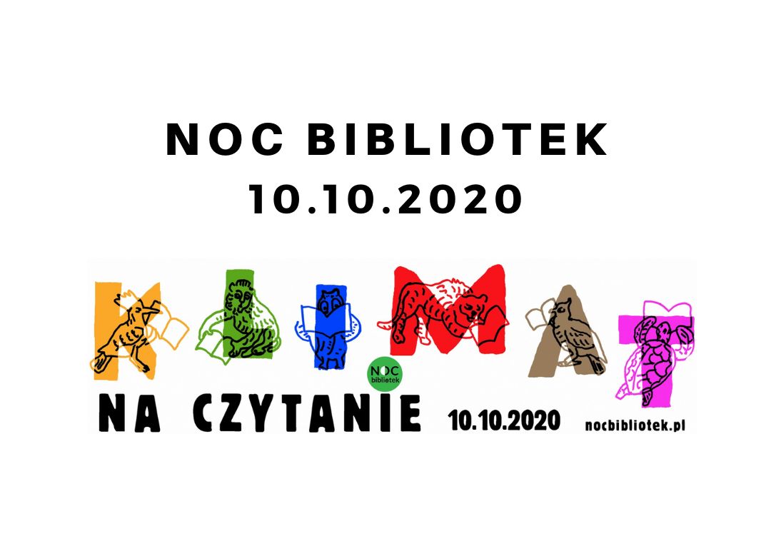 plakat informujący o akcji Noc Bibliotek 2020