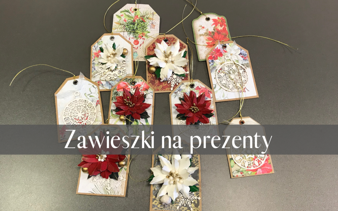 prace warsztatowe - zawieszki na prezenty z tekstem tytułowym