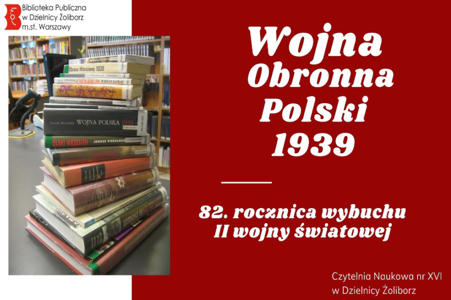 na czerwonym tle slajdu napis: Wojna obronna Polski 1939 roku 82. rocznica wybuchu II wojny światowej