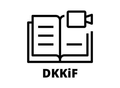 logo dyskusyjnego klubu książki i filmu pod logiem napis dkkif