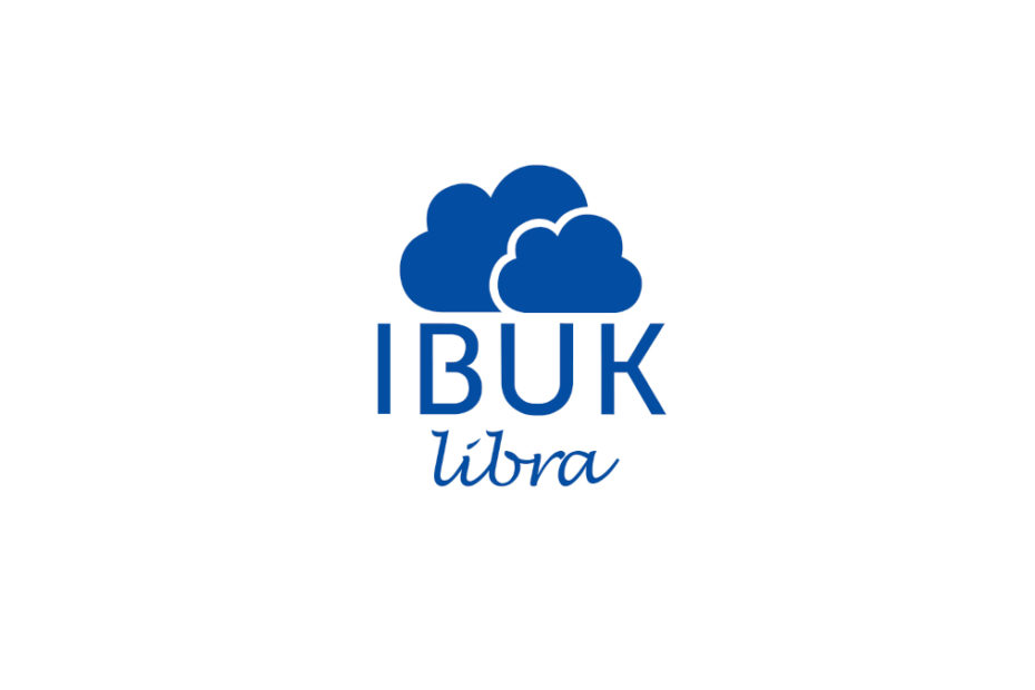 Logotyp dwie niebieskie chmurki pod nimi napis ibuk libra