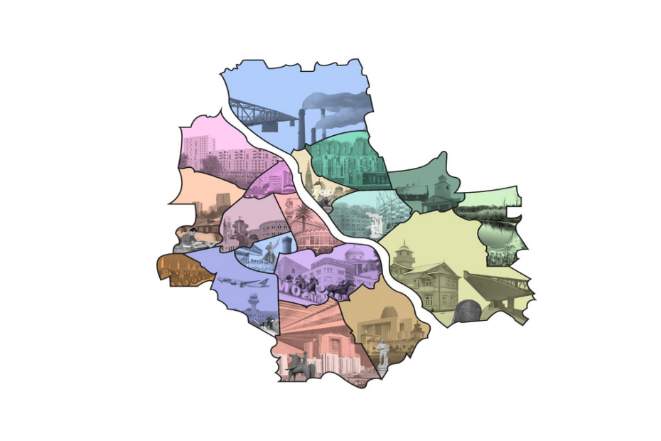 Mapa Wasrszawy z podziałem na dzielnice