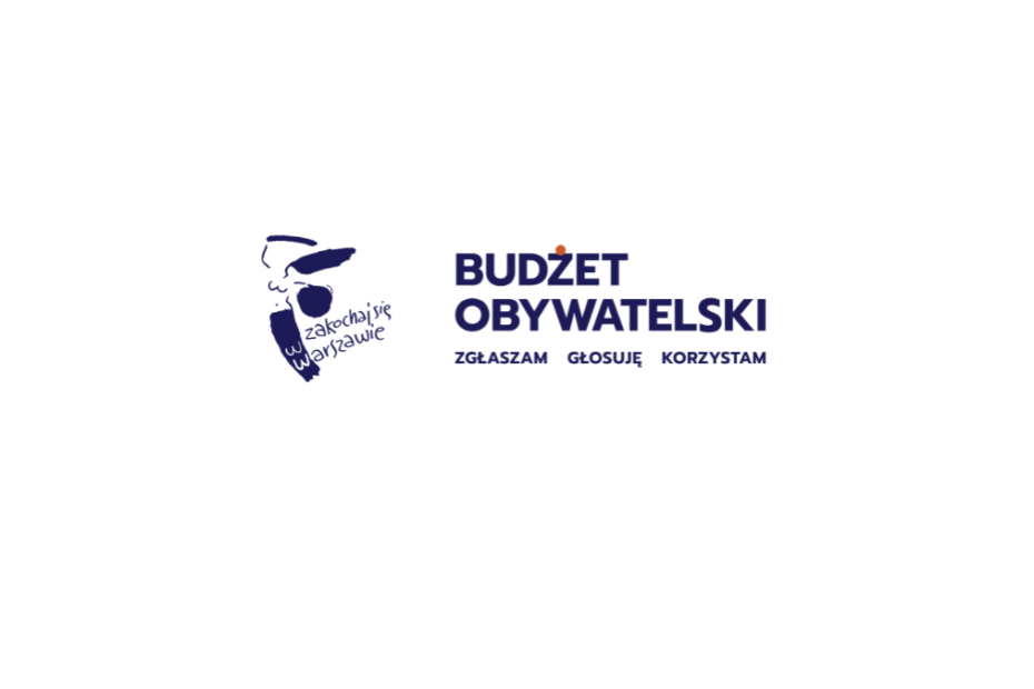 logo budzetu obywatelskiego 2021 2022 napisy: budżet obywatelski zakochaj się w warszawie zgłaszam głosuję korzystam