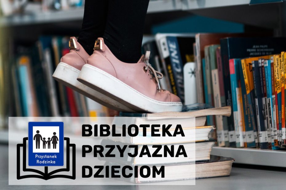 Logo akcji "Biblioteka Przyjazna Dzieciom" organizowanej przez portal Przystanek Rodzinka.