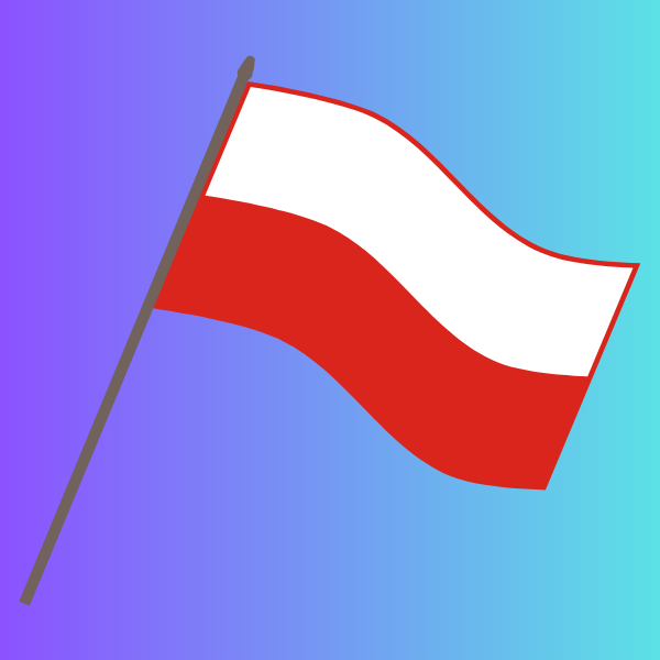 Na zdjęciu flaga Polski na kolorowym tle