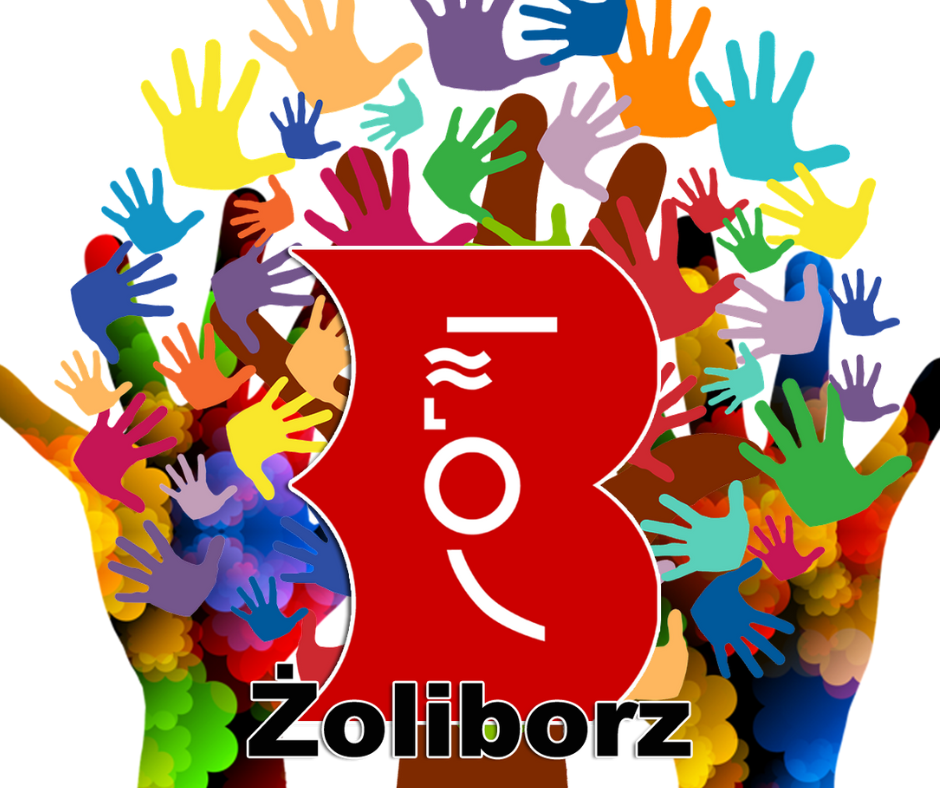 Logo wolontariatu w Bibliotece na Żoliborzu