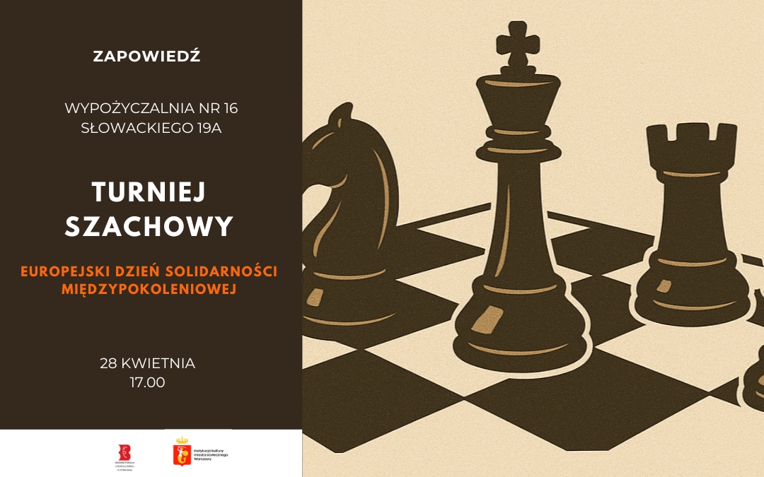 plakat reklamujący międzypokoleniowy turniej szachowy