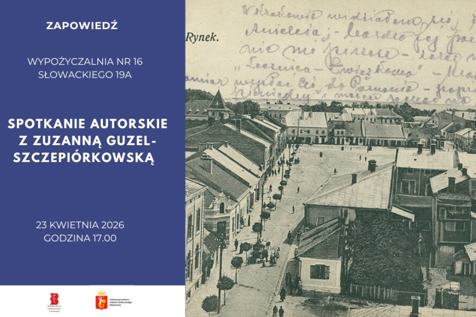 plakat reklamujący spotkanie wokół książki monograficznej