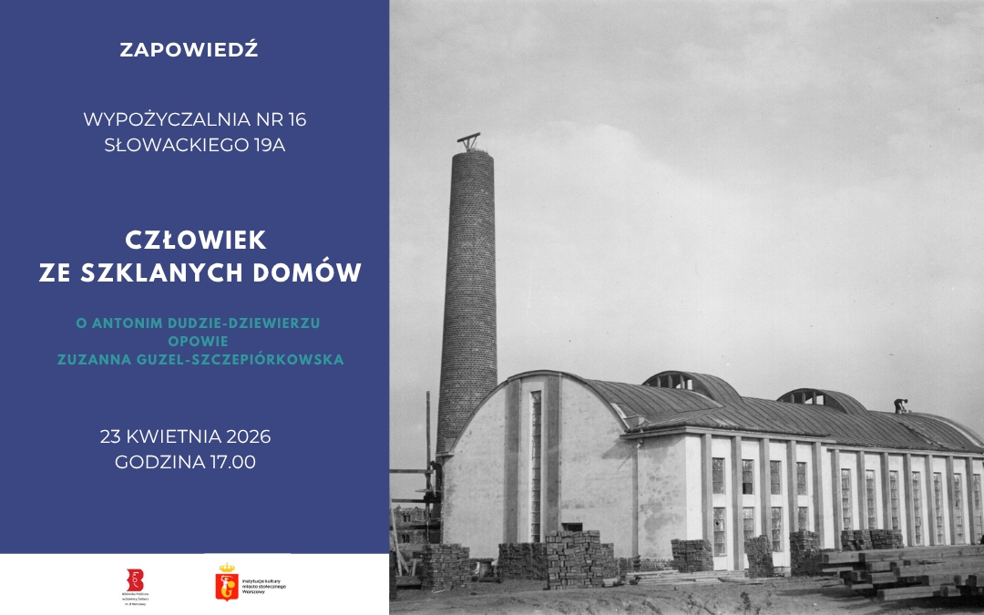 plakat w stylu retro reklamujący spotkanie autorskie dotyczące problematyki spółdzielczości