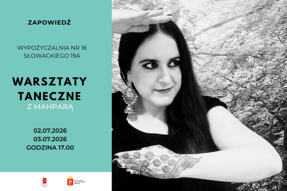 grafika promująca warsztaty tanprzedstawia portret prowadzącej tancerki