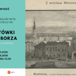 na grafice czarno-biała fotografia Żoliborza