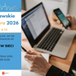 Plakat warsztatów „Senior w sieci” organizowanych w ramach Warszawskich Dni Seniora 2026. Wydarzenie odbędzie się 17 i 24 września 2026 r. w godz. 12:00–16:00 w Wypożyczalni nr 138 przy ul. Broniewskiego 9A. Grafika przedstawia osobę korzystającą z laptopa i smartfona.