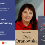 grafika wyróżniająca przedstawiająca Panią Ewę Oranowską oraz okładkę książki "Nieprzebudzony" Ranko Matasovićia